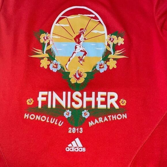 Adidas Honolulu Marathon 2013 T-Shirt Tee Athletic Top Sport Orange - Picture 4 of 7